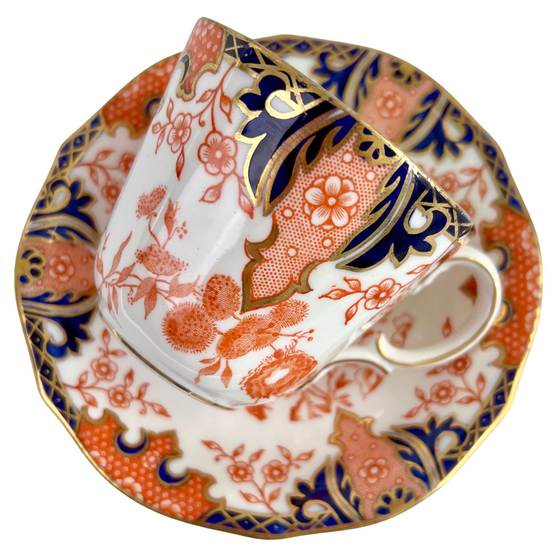 Royal Crown Derby Porcelain Demitasse Cup, Imari Patt. 2712, Edwardian 1913