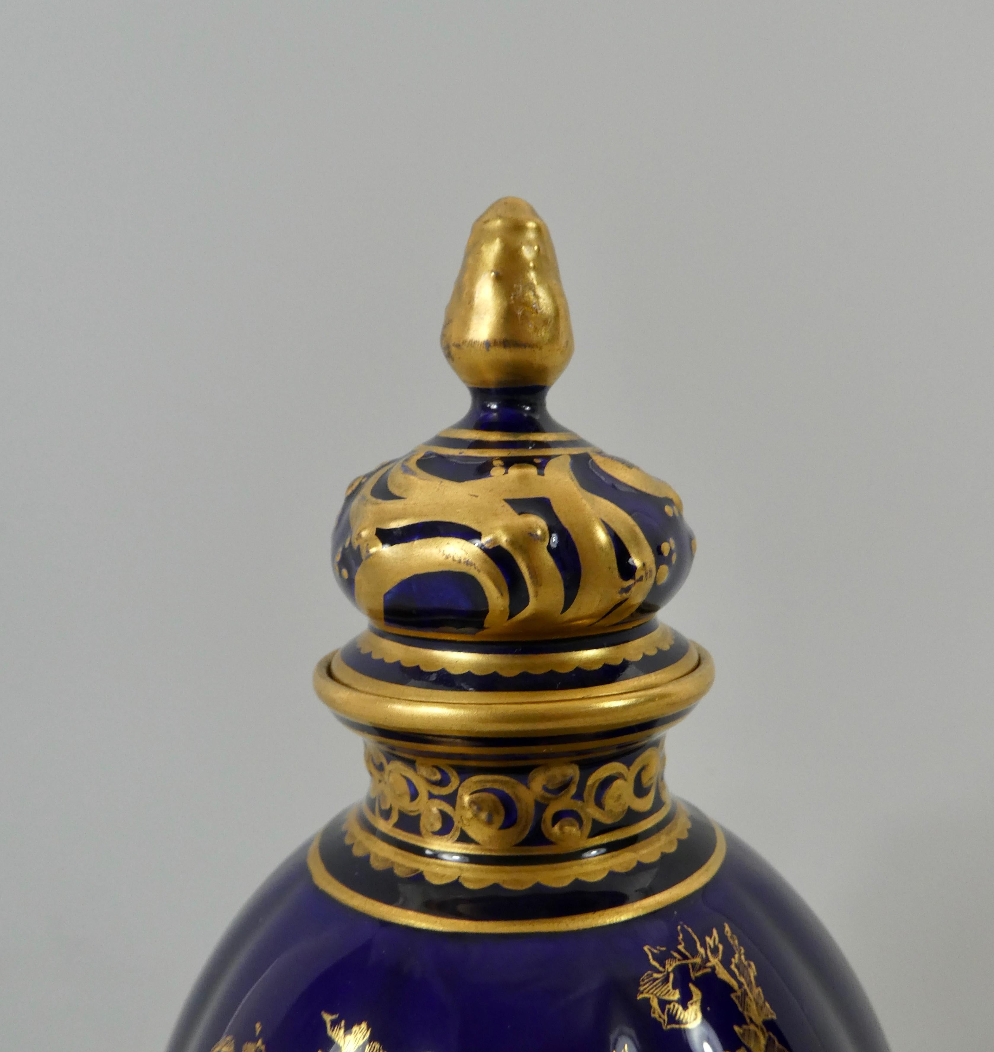 Victorian Royal Crown Derby Porcelain Vase and Cover, Dated 1909