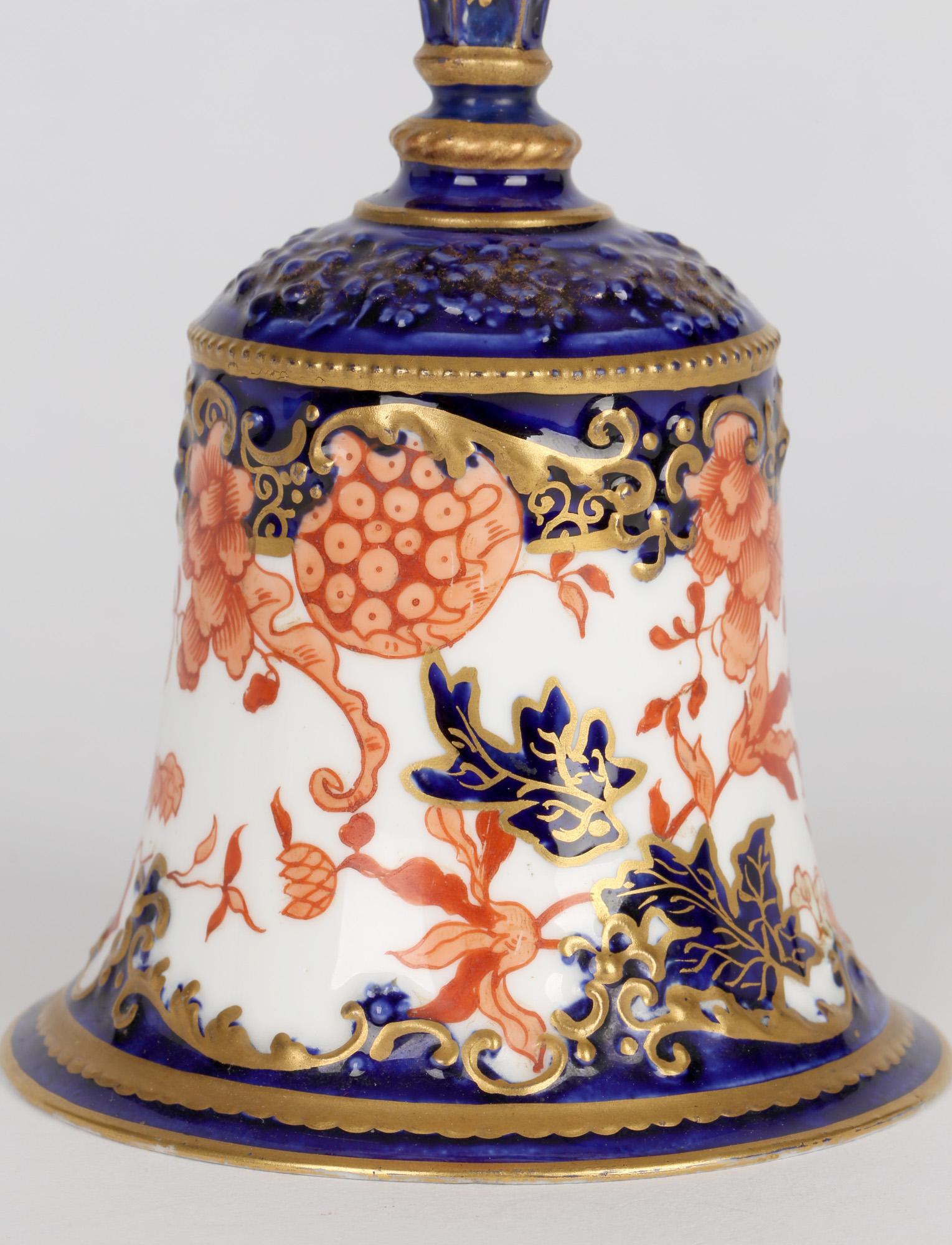 Royal Crown Derby Rare Antique Imari Pattern Porcelain Bell 6