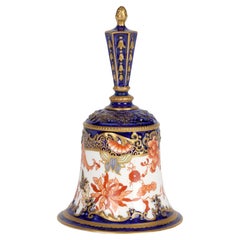 Rare cloche ancienne en porcelaine à motif Imari à motif Royal Crown Derby