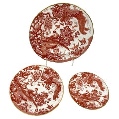 Royal Crown Derby Red Aves Collection Set of 3 Porcelain Plates