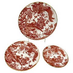Royal Crown Derby Red Aves Kollektion, 3er-Set Porzellanteller, Royal Crown