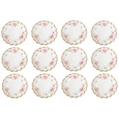 Royal Crown Derby Royal Pinxton Roses Dinner Serving Plates Set of 12