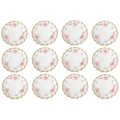 Royal Crown Derby Royal Pinxton Roses Dinner Serving Plates Set of 12