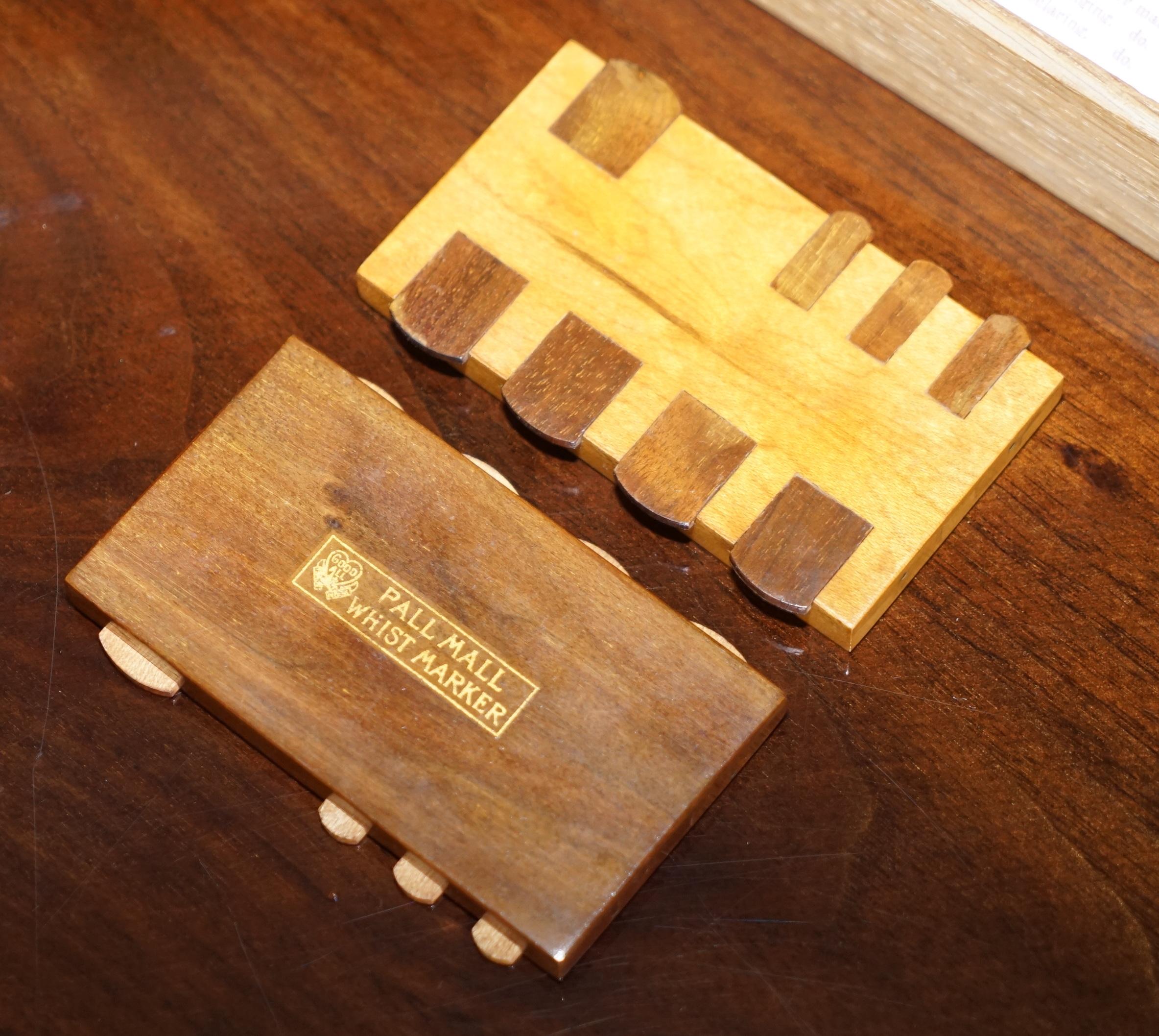 Royal Crown Stamped Victorian Oak Games Compendium Chess Cards Dominos Checkers For Sale 8