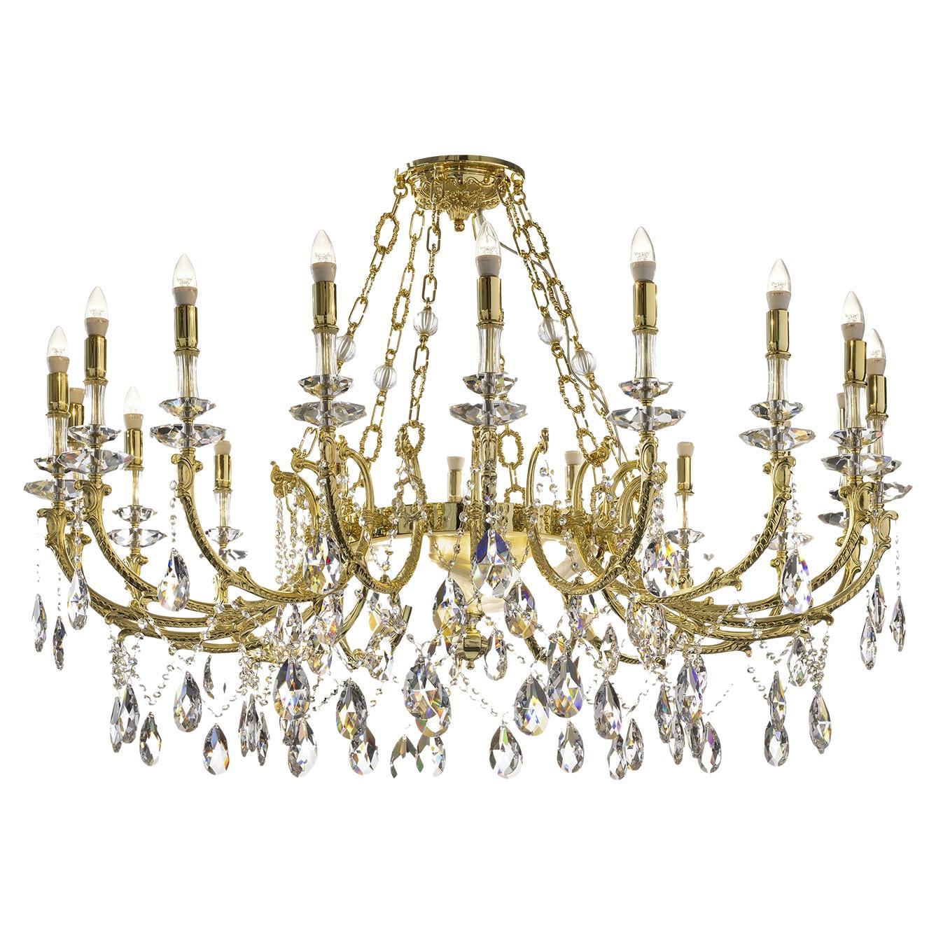 Royal Crystal and Gold Chandelier
