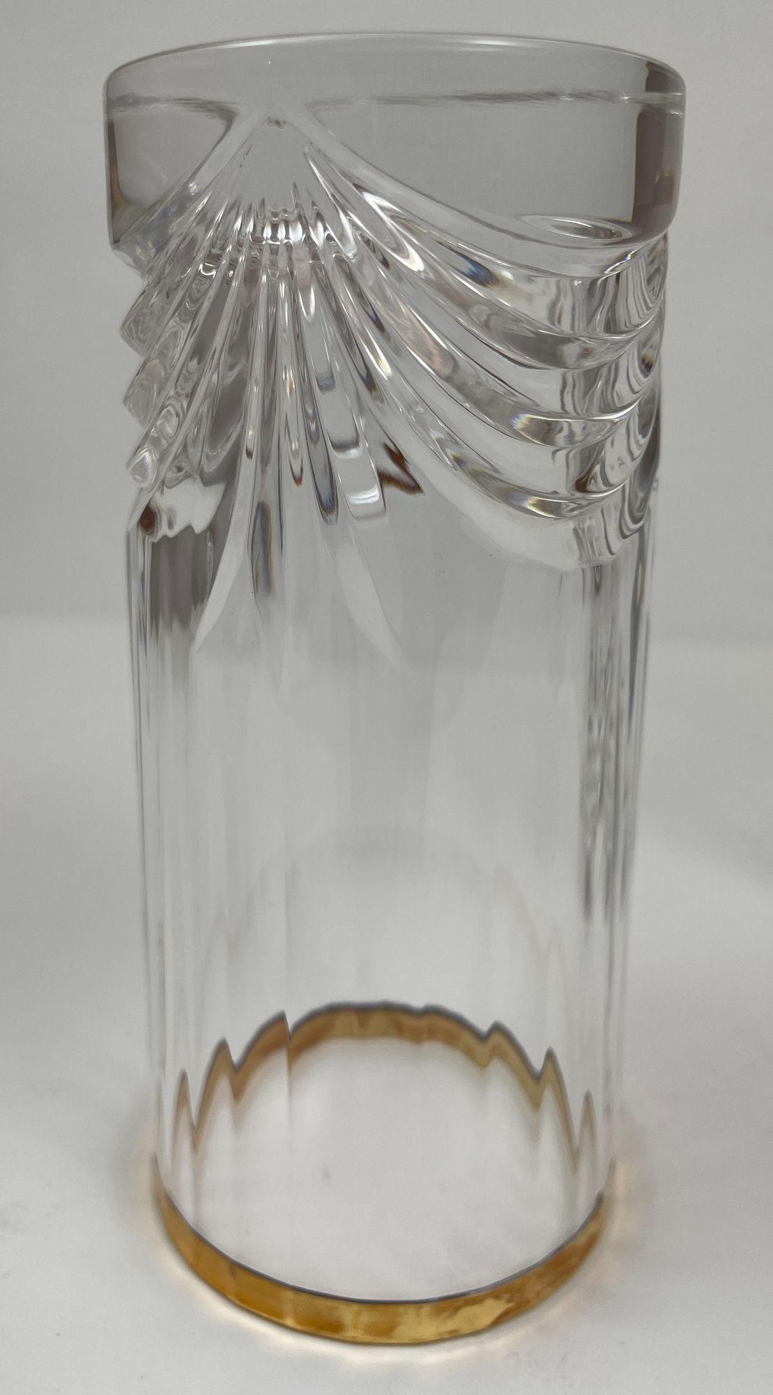 Royal Crystal Rock Aurea Tumbler Highball Glasses in Box Vintage Set of 6 For Sale 12