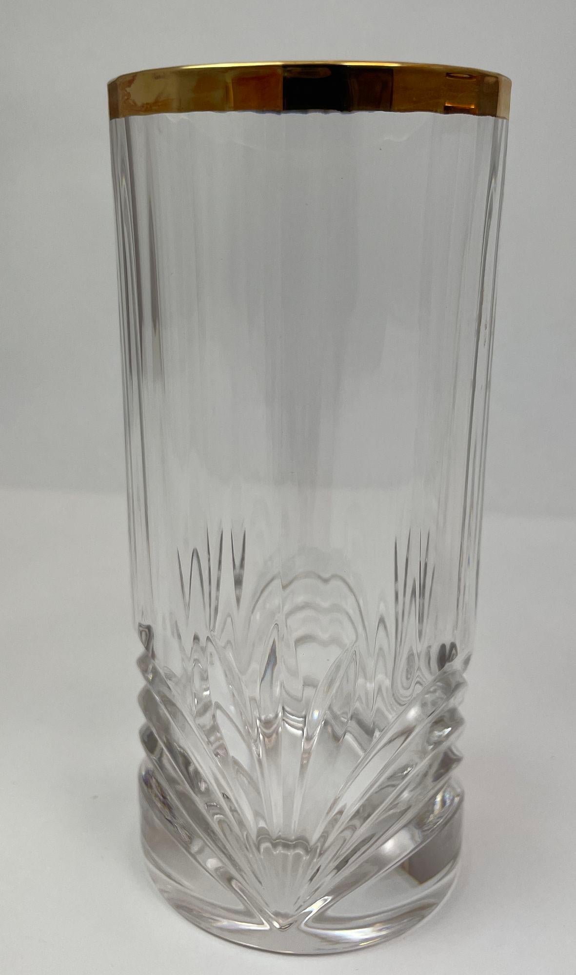 Barocco Royal Crystal Rock Aurea Tumbler Highball Glasses in Box Vintage Set of 6 in vendita