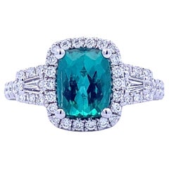 Royal Cyan Green Tourmaline Ring (#18202)