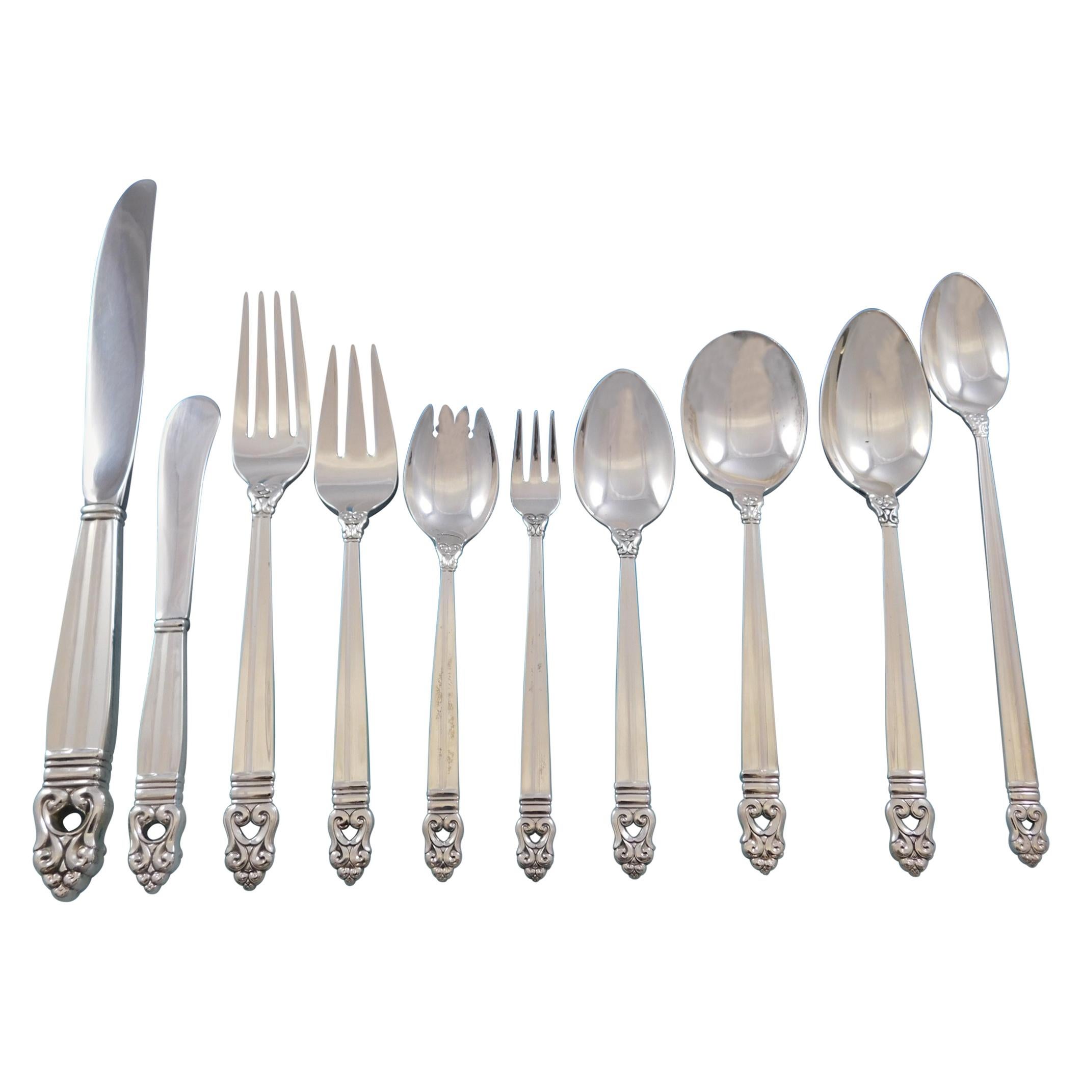 Royal Danish by International Sterling Silver Flatware Set 12 Service 142 Pieces For Sale