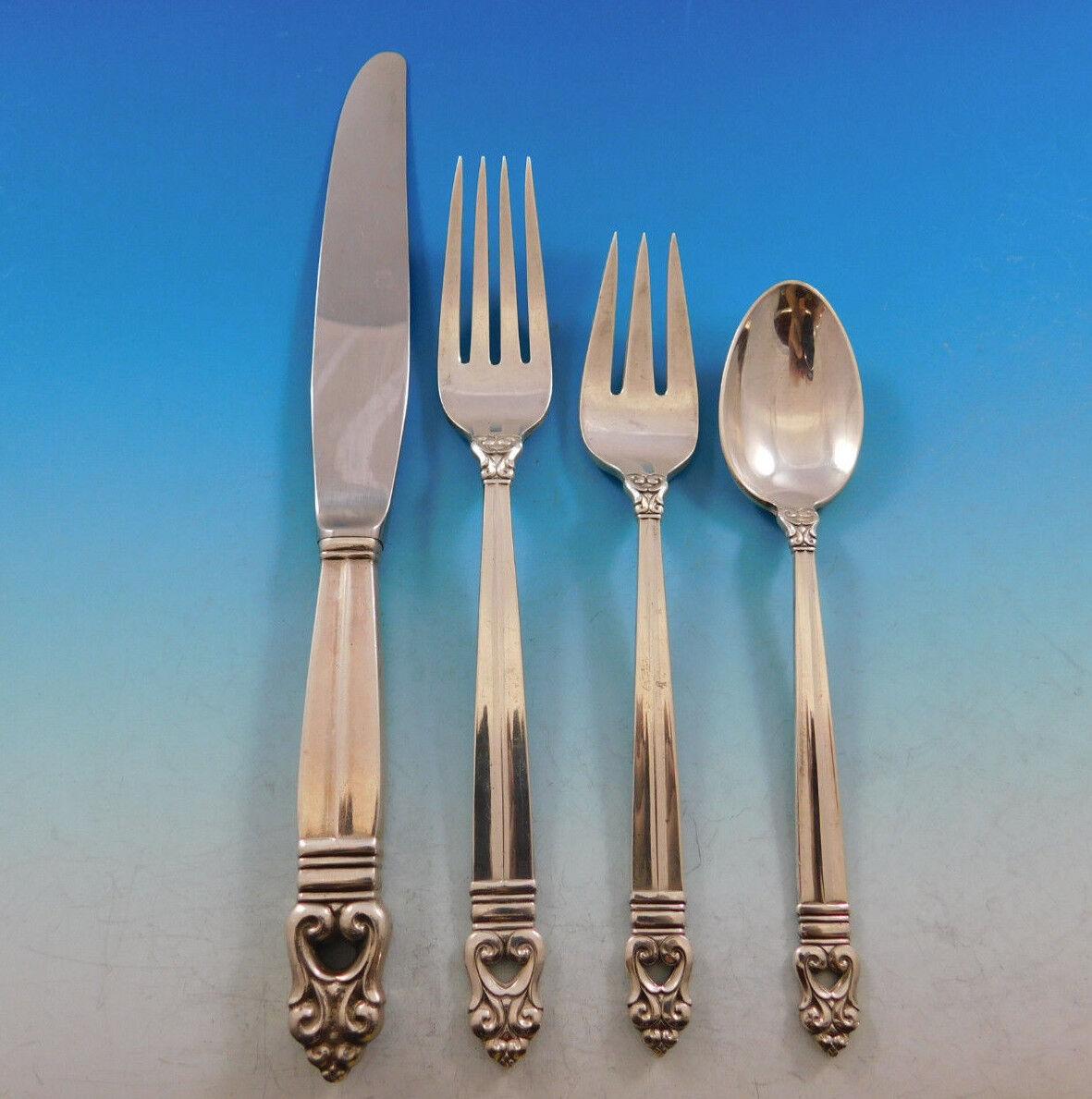 Juego de Cubiertos Royal Danish by International Sterling Silver para 8 Servicio 56 piezas Estadounidense en venta