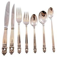 Royal Danish by International Sterling Set di posate in argento per 8 persone 56 pezzi