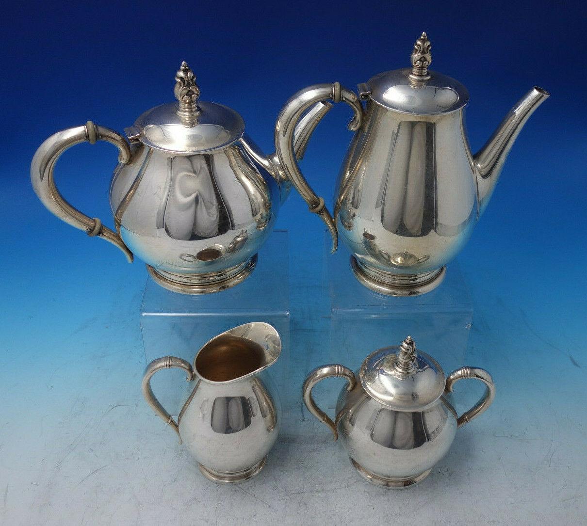 Royal danish by International

Royal danish by International sterling silver 4-piece Tea Set marked #C353. This set includes:


1 - Coffee Pot: Measures 9