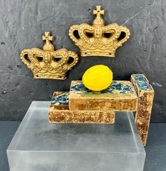 Royal Danish Court Gold Crowns Fragment Sculpture Trade Signs