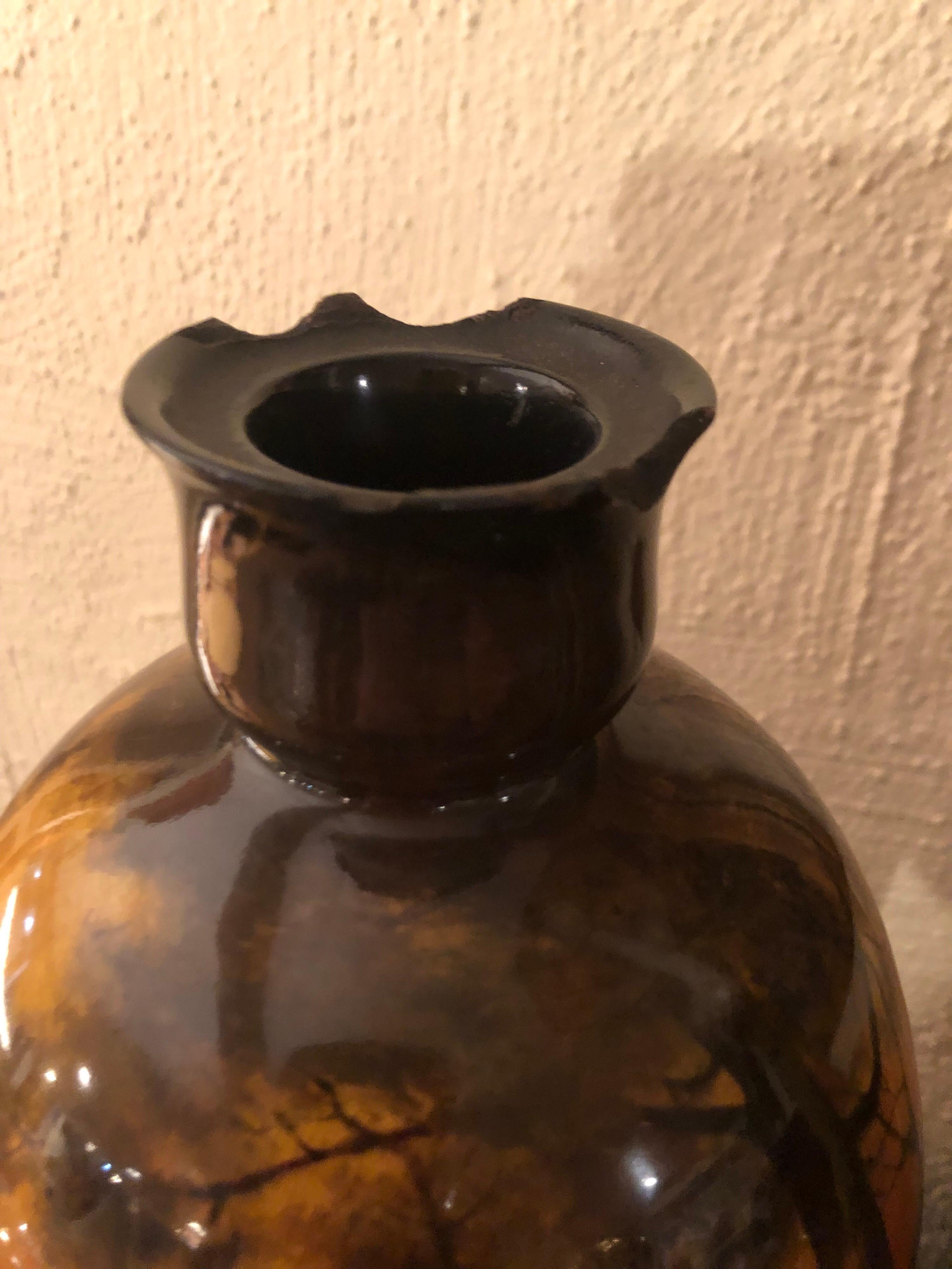 Raro vaso dipinto a mano e smaltato di Royal Doulton in vendita 6