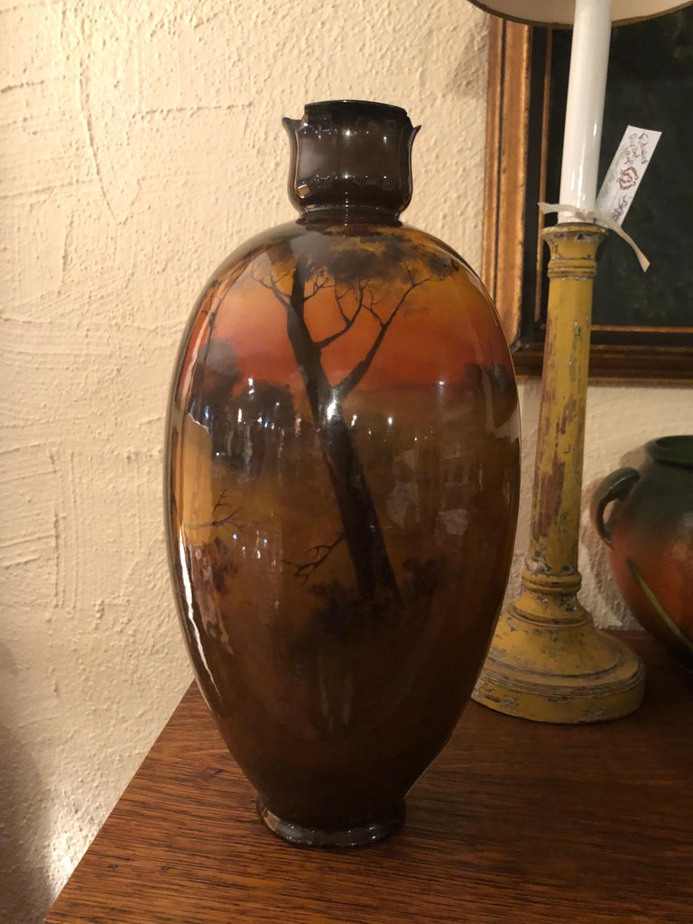 Rare Royal Doulton Hand Painted Glazed Vase For Sale at 1stDibs