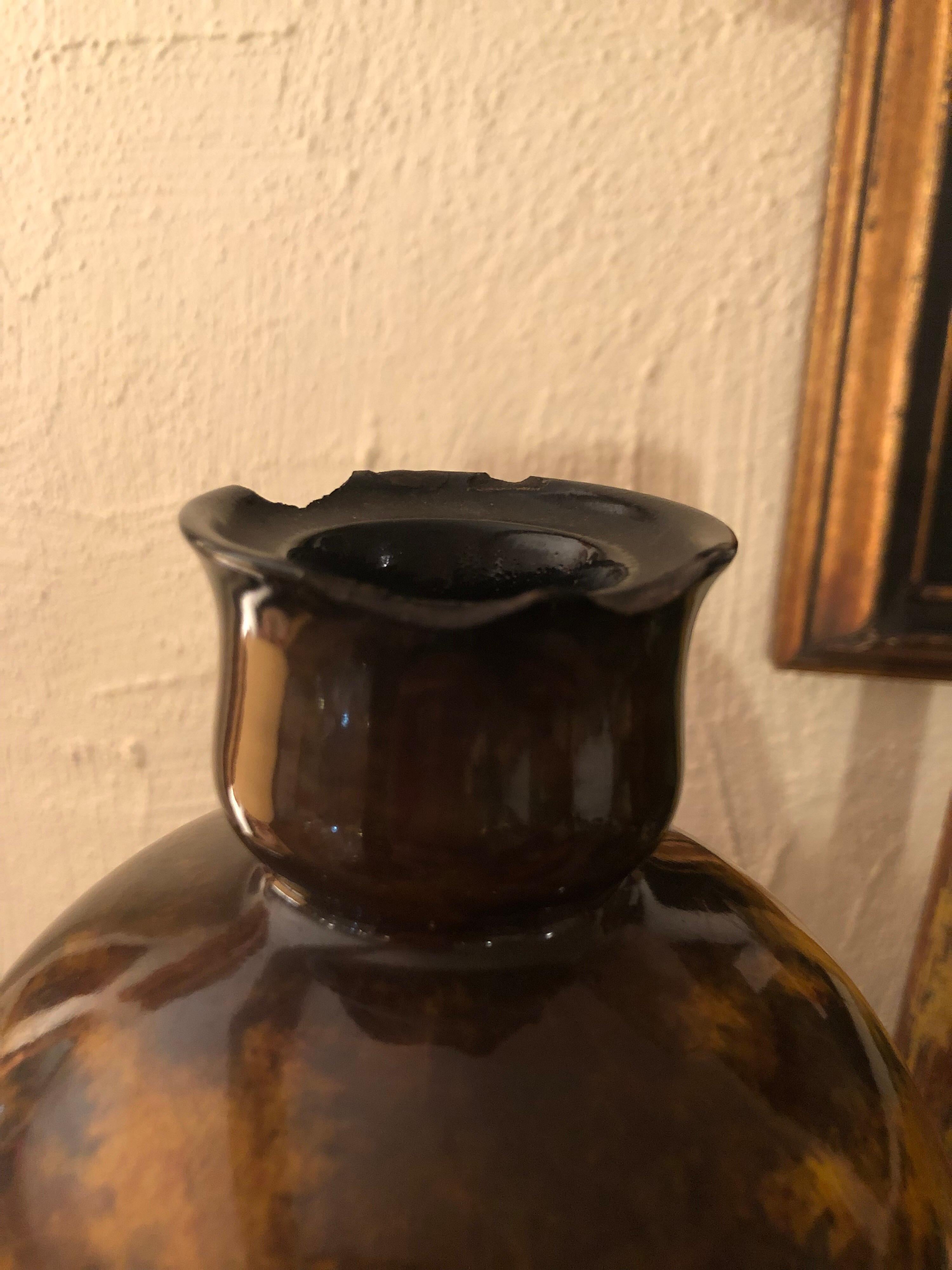 Seltene handbemalte glasierte Royal Doulton-Vase im Angebot 3