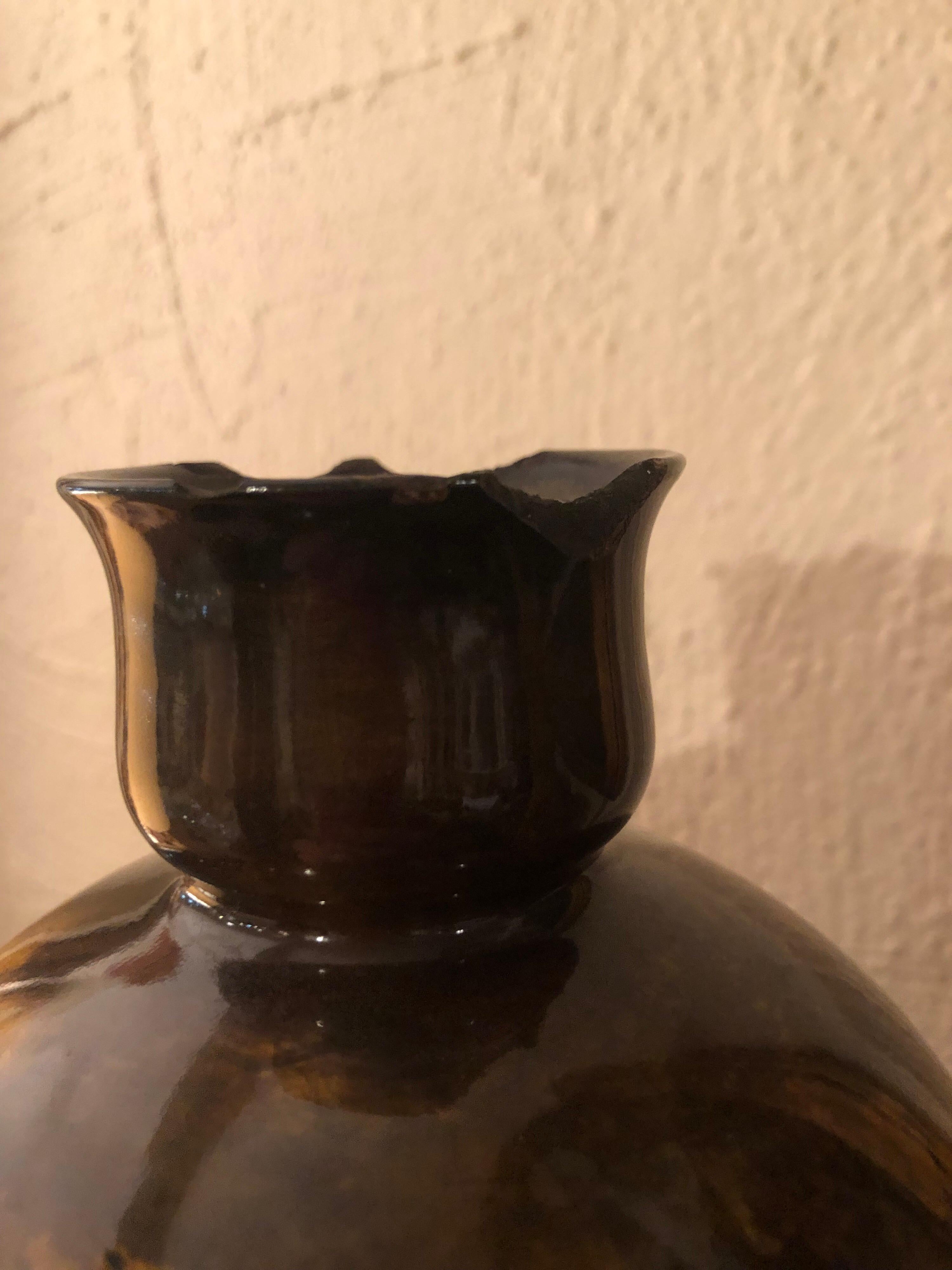 Seltene handbemalte glasierte Royal Doulton-Vase im Angebot 5