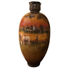 Rare Royal Doulton Hand Painted Glazed Vase