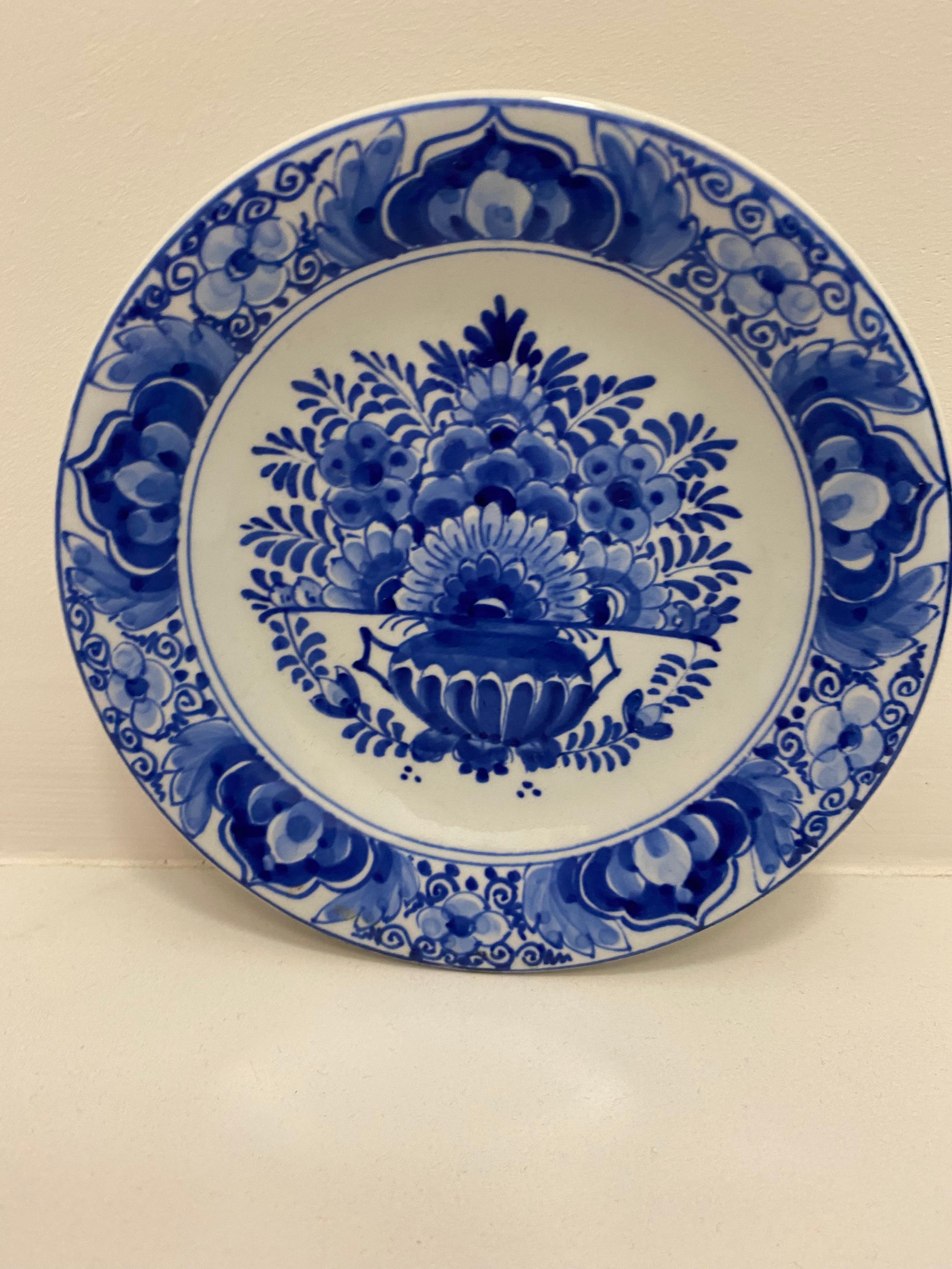 Plato azul Royal Delft de Porceleyne Fles Colonial holandés en venta