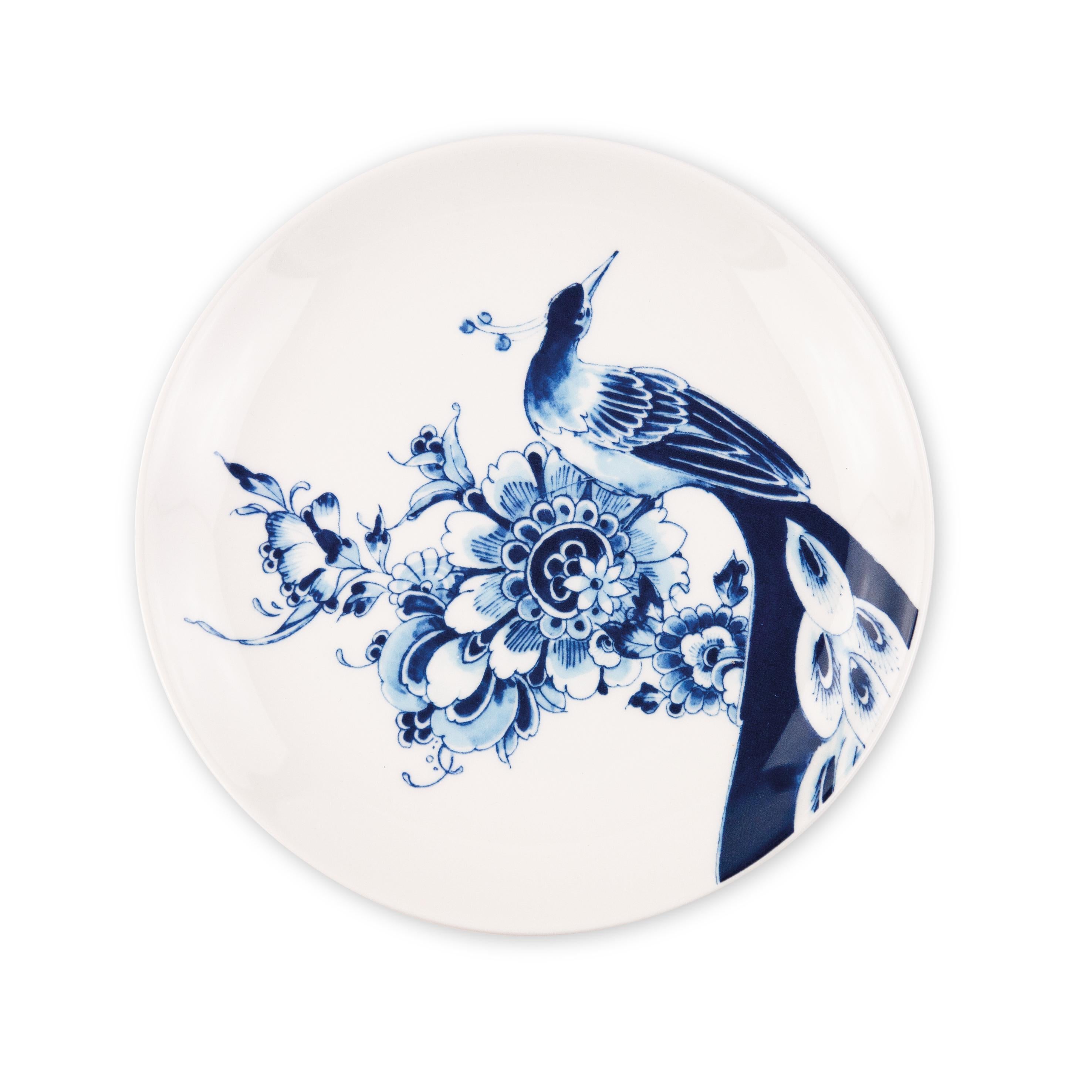 Modern Royal Delft hand made porcelain coupe Dinnerware Set of 24 pieces For Sale