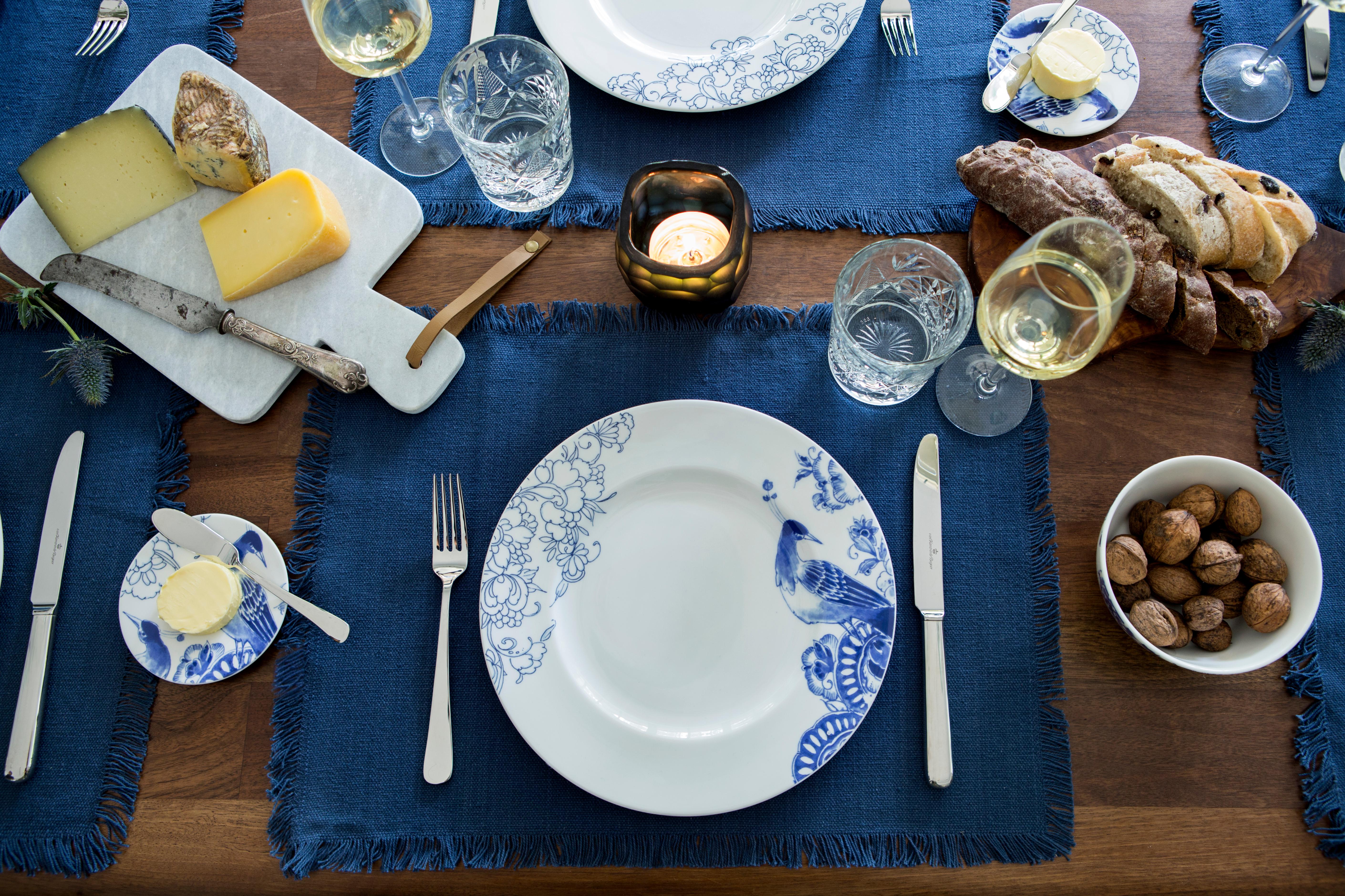 Set of 24 pieces (4 models x 6 pieces each)

The Peacock Symphony Dinnerware collection is one of Royal Delft’s most highly regarded tableware sets. The collection is inspired by the peacock, a graceful bird that has symbolized pride, vanity,