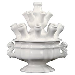 Royal Delft, handgefertigte Tulpenvase aus weißer Keramik 33 cm 