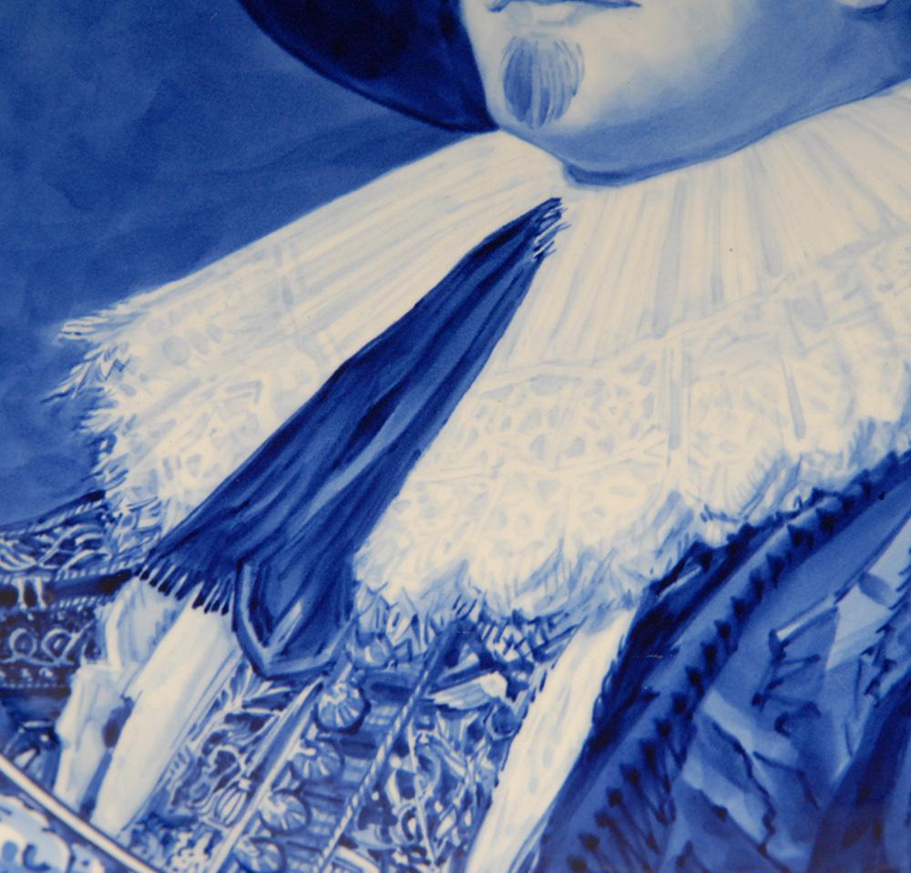 Plato de retrato Royal Delft Plato de gabinete Frans Hals Azul y blanco en Bueno estado para la venta en Wommelgem, VAN