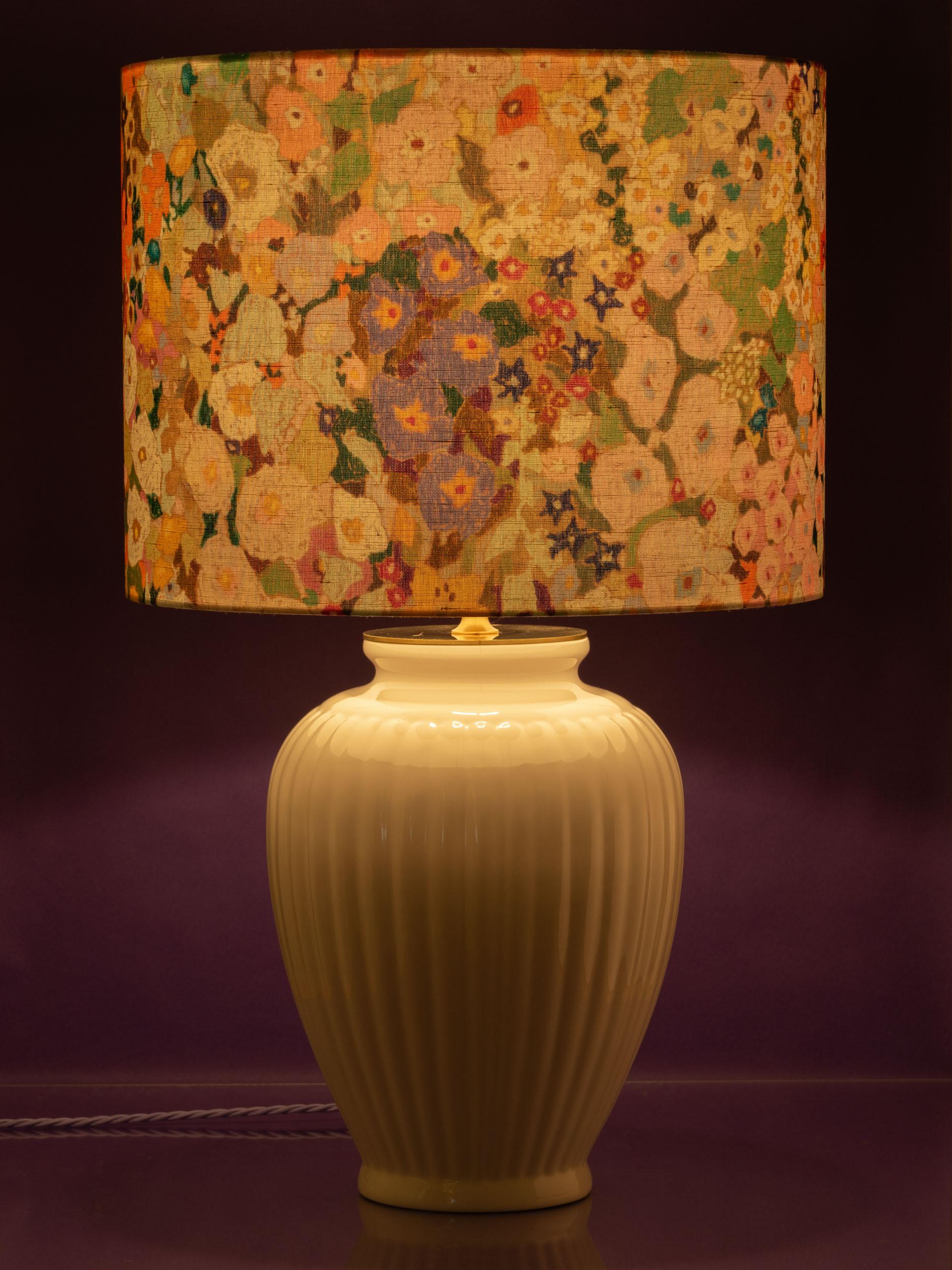 Hand-Crafted Royal Delft Delfts Wit Table Lamp (1930s) with New House of Hackney Shade For Sale
