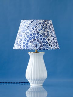 Blue and White Royal Delft Table Lamp with Liberty London Arts & Crafts Shade