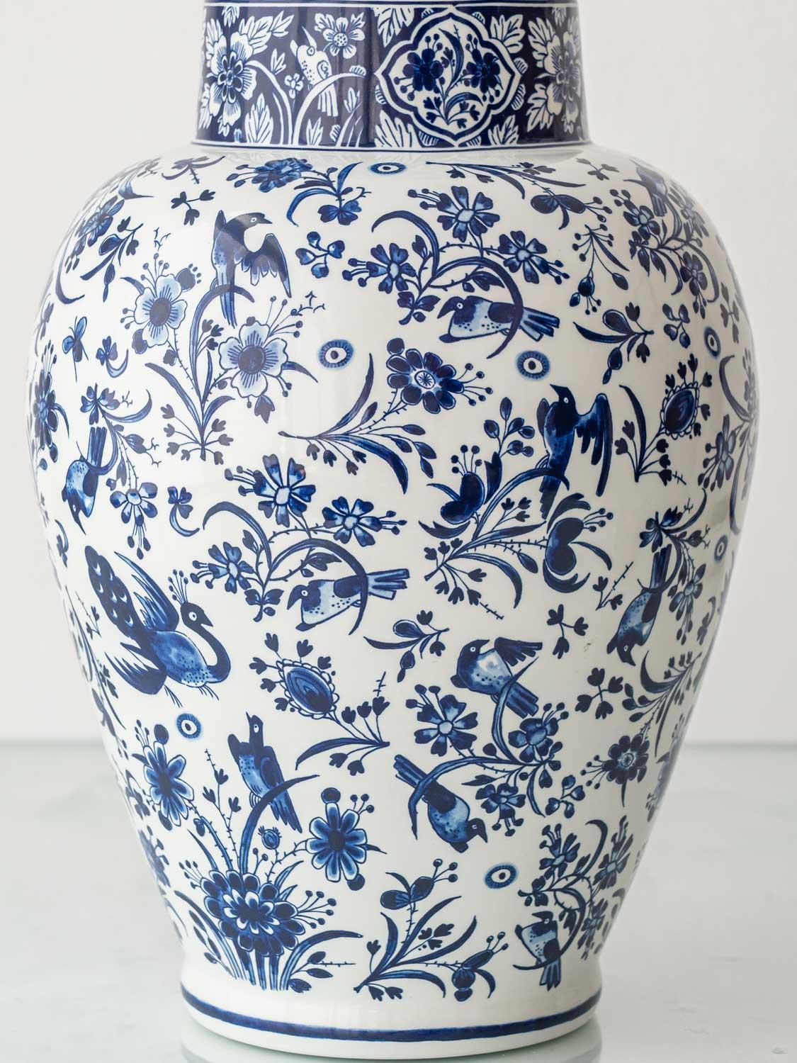 Contemporary Royal Delft x Amitābha Studio Delft Blue & White Ceramic Table Lamp For Sale