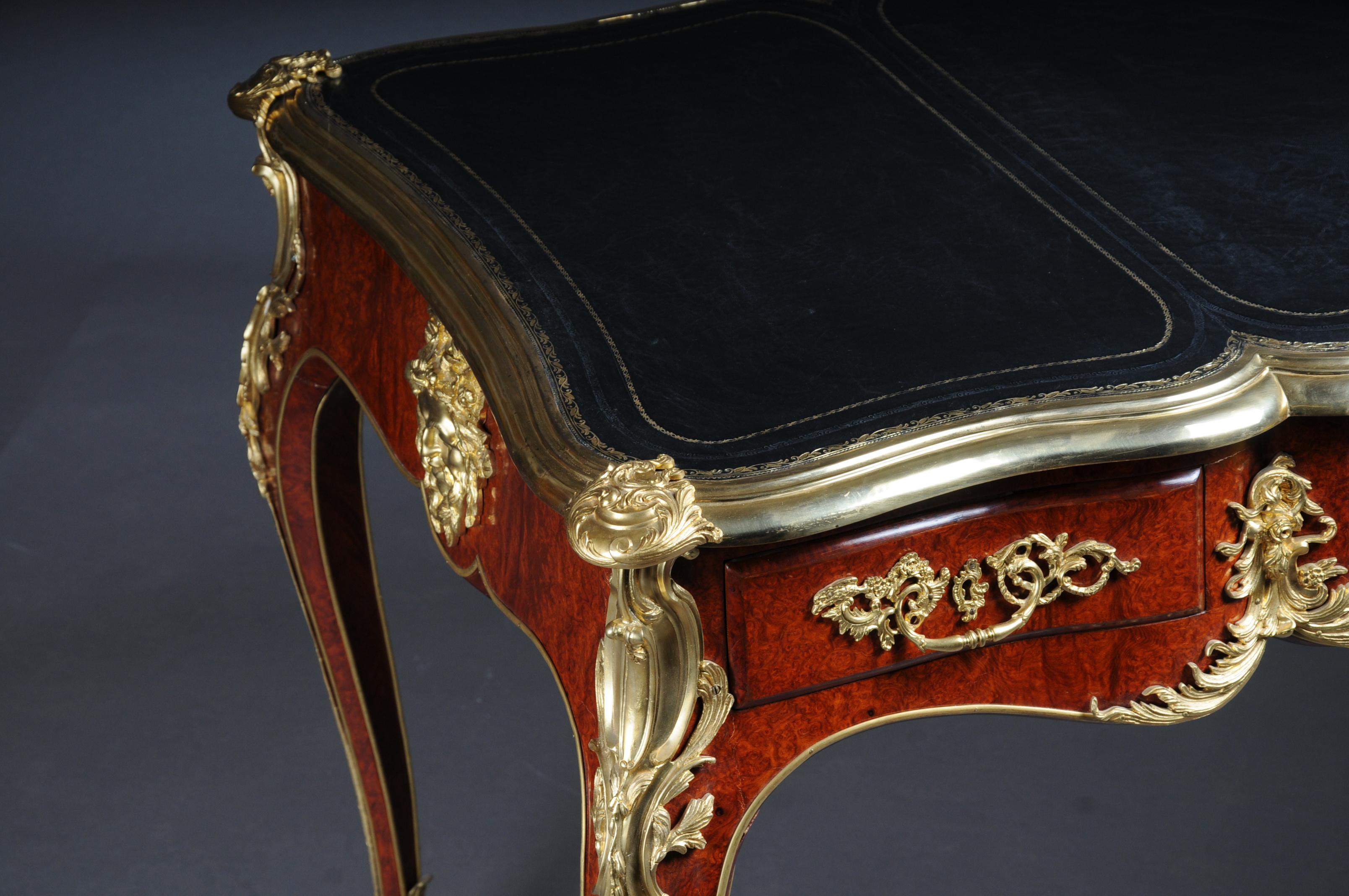 Dorato Scrivania reale / bureau plat in stile Luigi XV in vendita