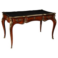 Royal desk/bureau plat in Louis XV style with veneer