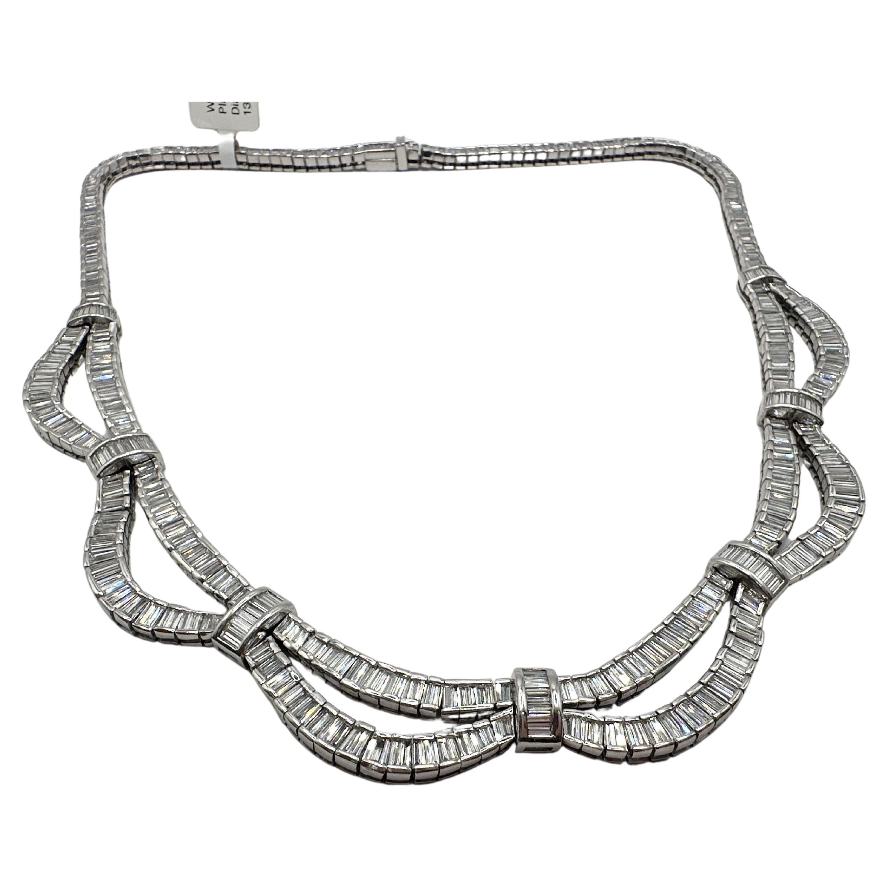 Royal Diamond necklace 12.69ct Platinum Exquisite craftsmanship For Sale