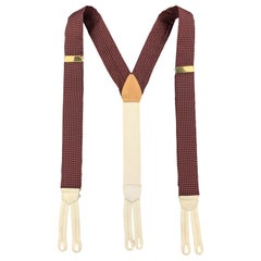 ROYAL Dots Burgundy Silk Suspenders