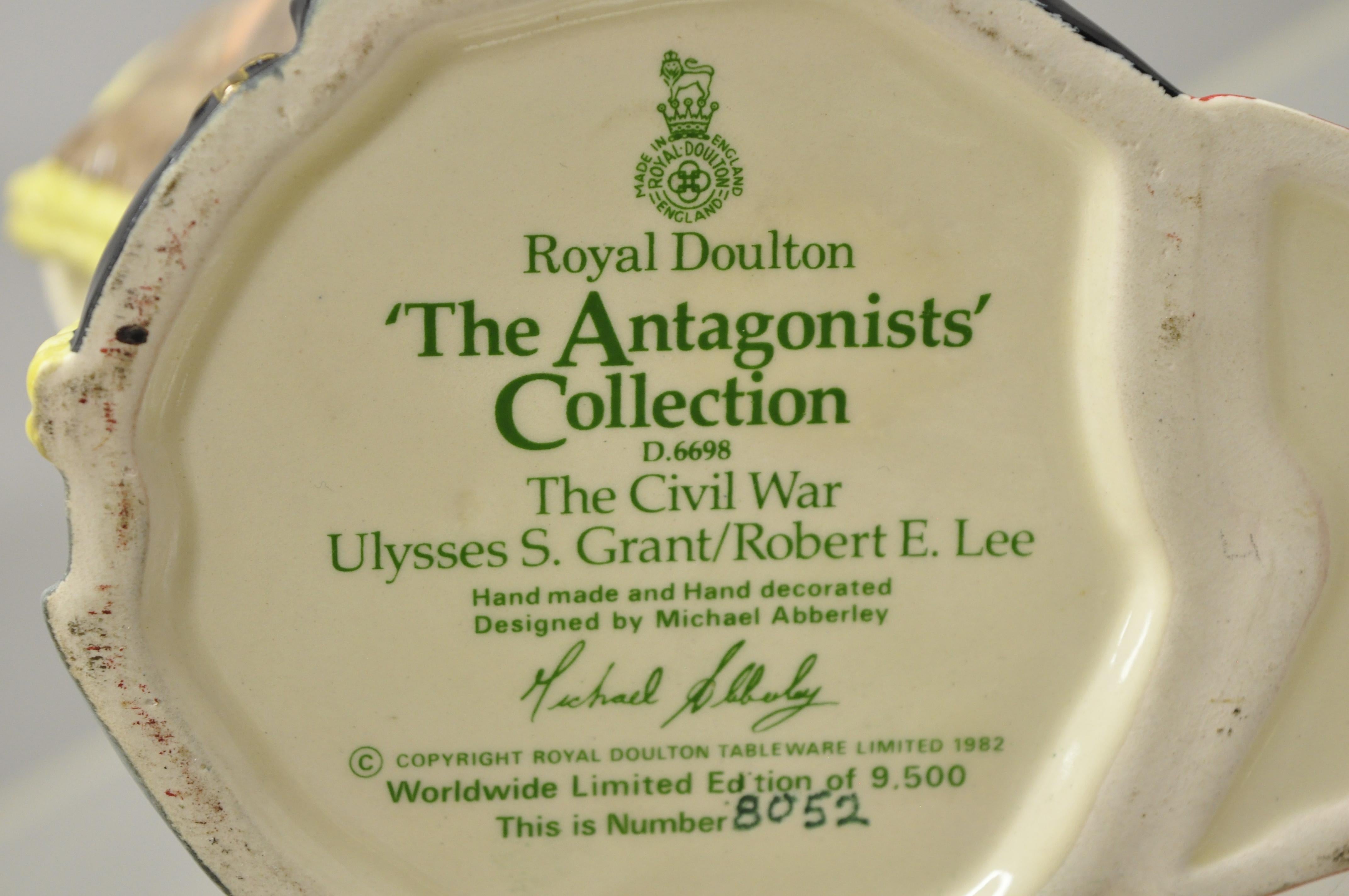 Royal Doulton Antagonists Collection Ulysses S. Grant Robert E. Lee Toby Mug 1
