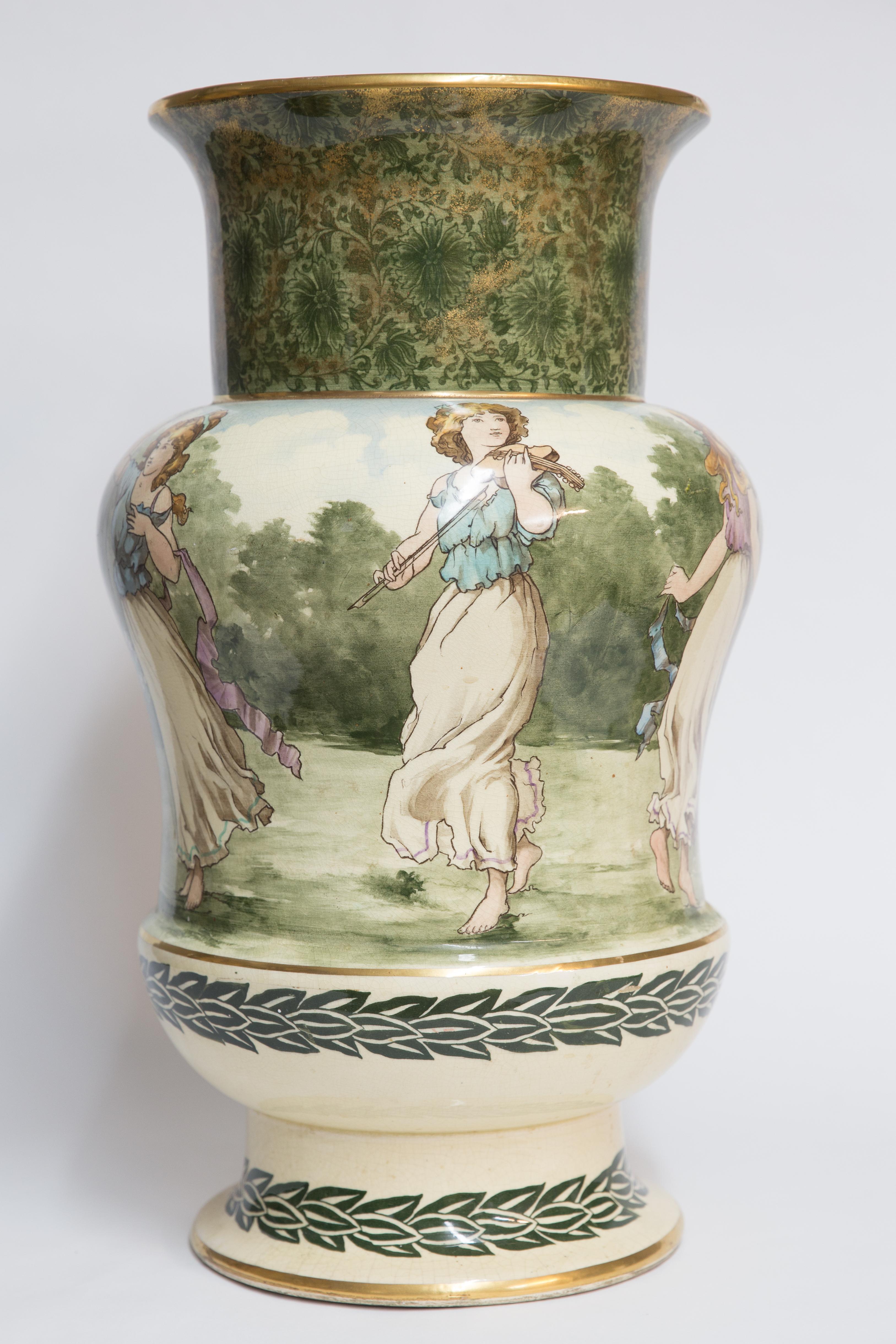English Royal Doulton Antique Hand Painted Exposition Vase
