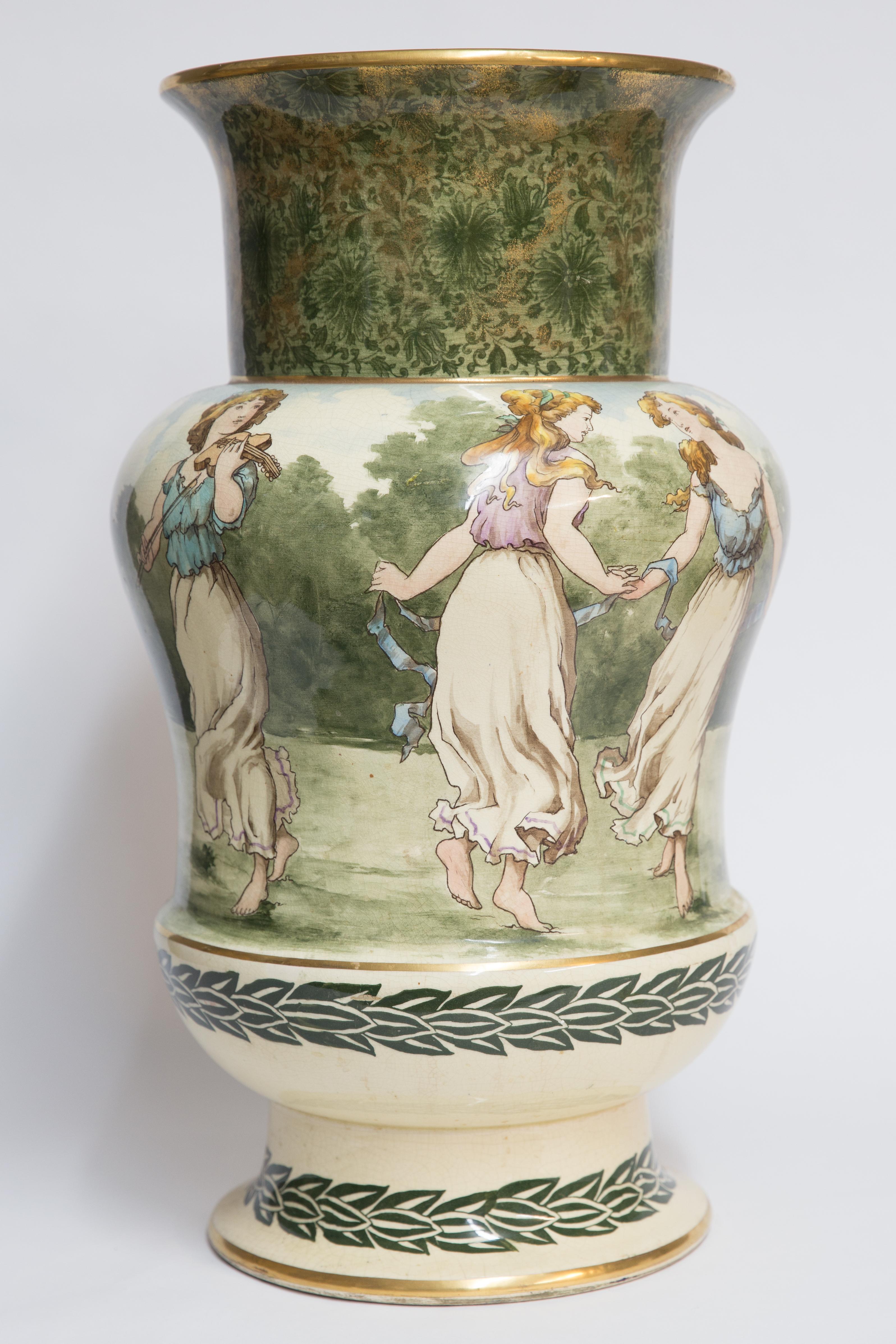 Hand-Painted Royal Doulton Antique Hand Painted Exposition Vase