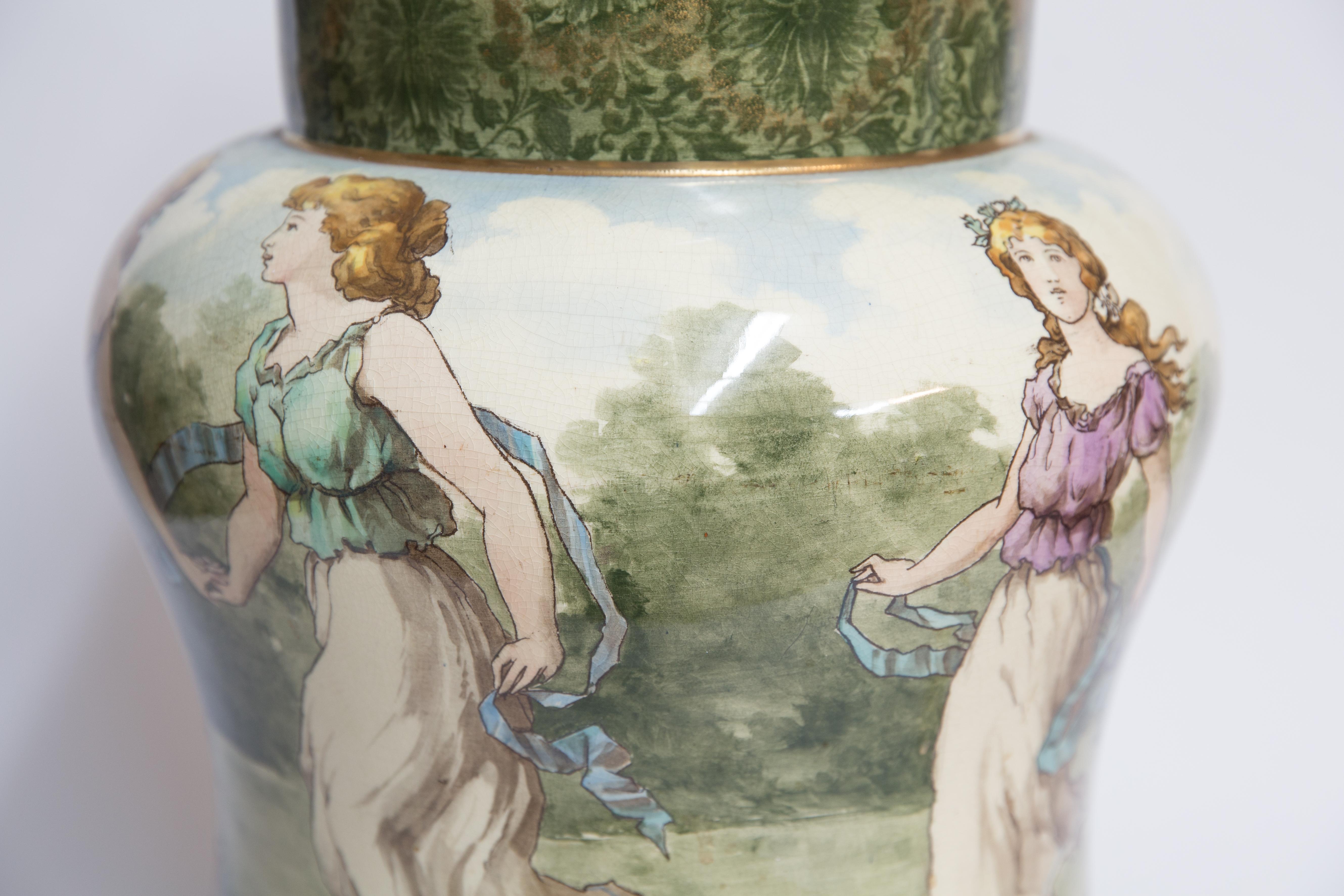 20th Century Royal Doulton Antique Hand Painted Exposition Vase
