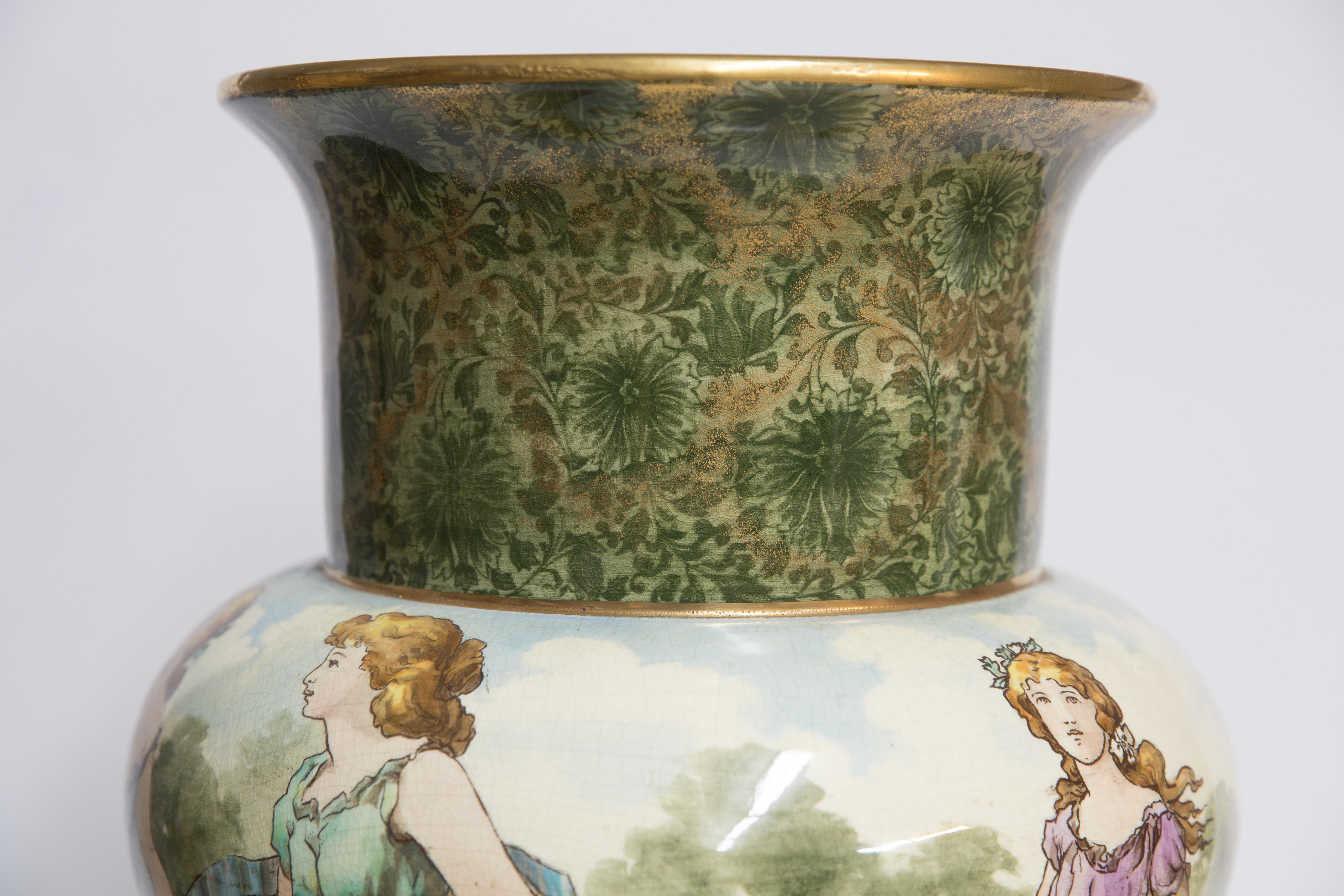 Ceramic Royal Doulton Antique Hand Painted Exposition Vase