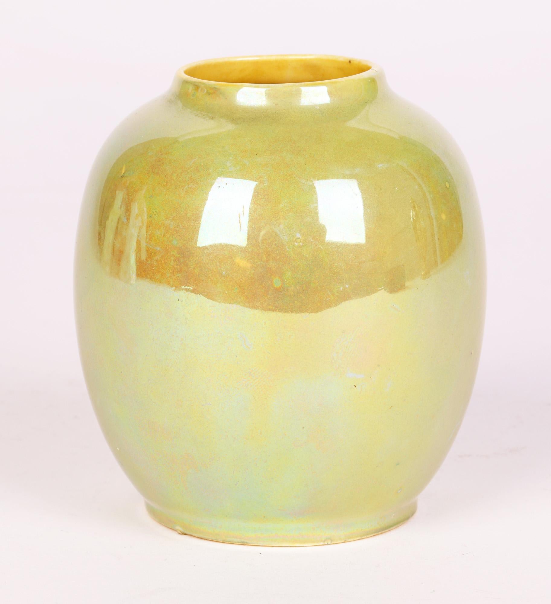 Royal Doulton Art Deco Green Glazed Lustre Porcelain Vase 6