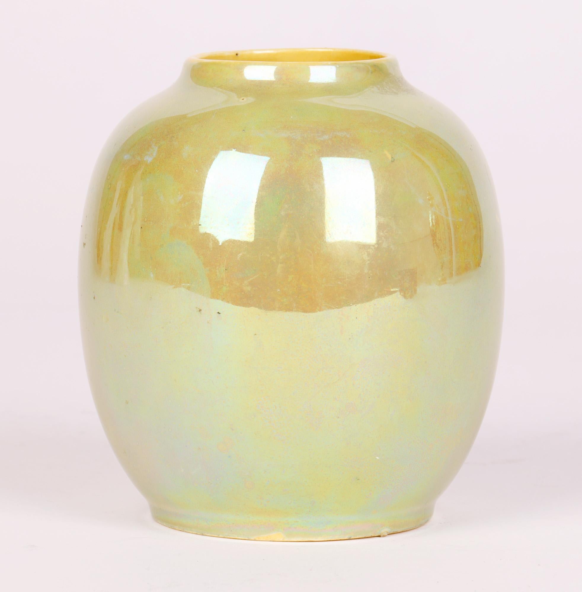 Royal Doulton Art Deco Green Glazed Lustre Porcelain Vase 9
