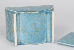 Royal Doulton Art Deco Mottled Glazed Pottery Playing Card Box