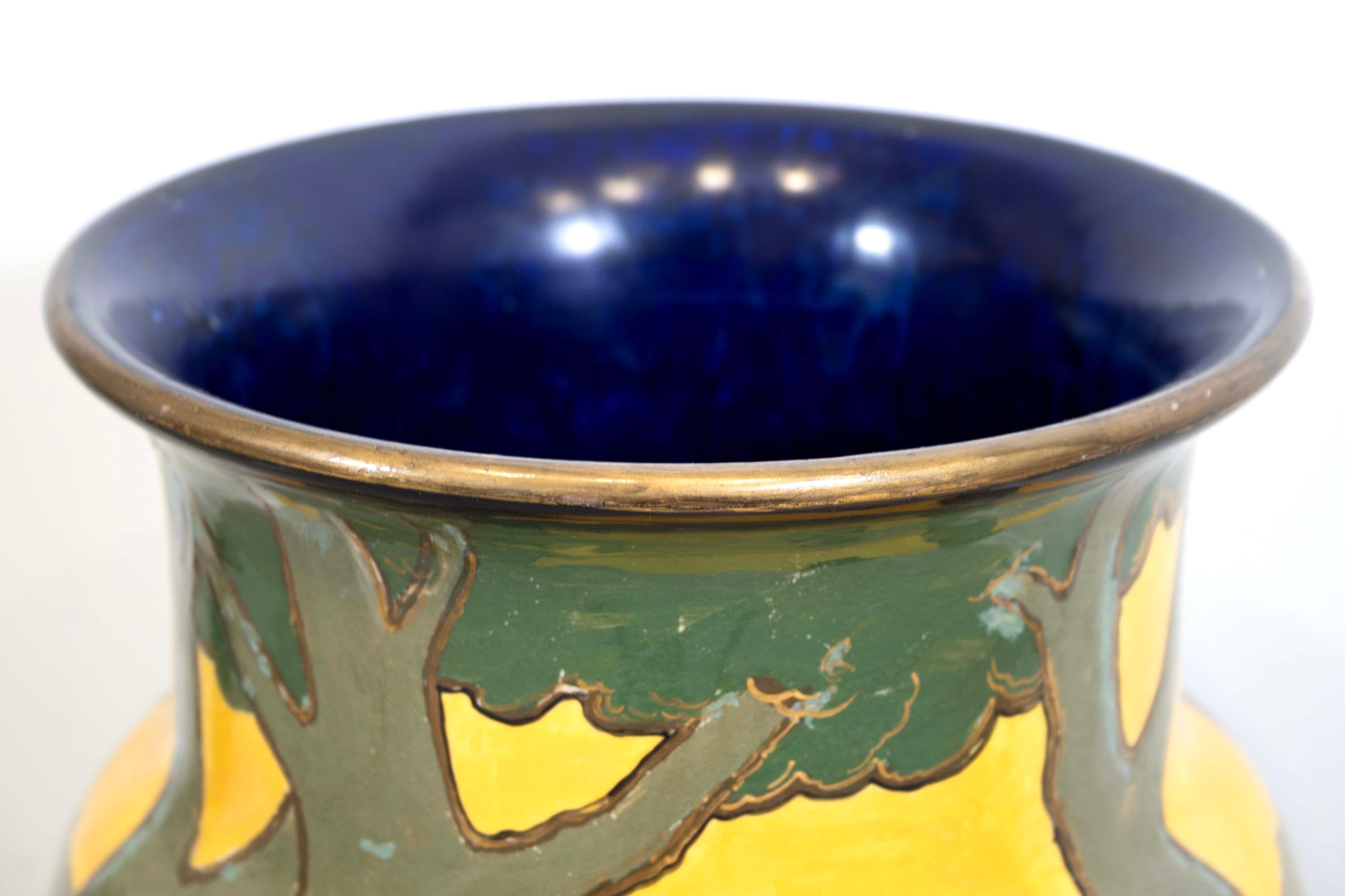 Royal Doulton Art Nouveau Collectible Pope Ceramic Vase Signed NOKE For Sale 2