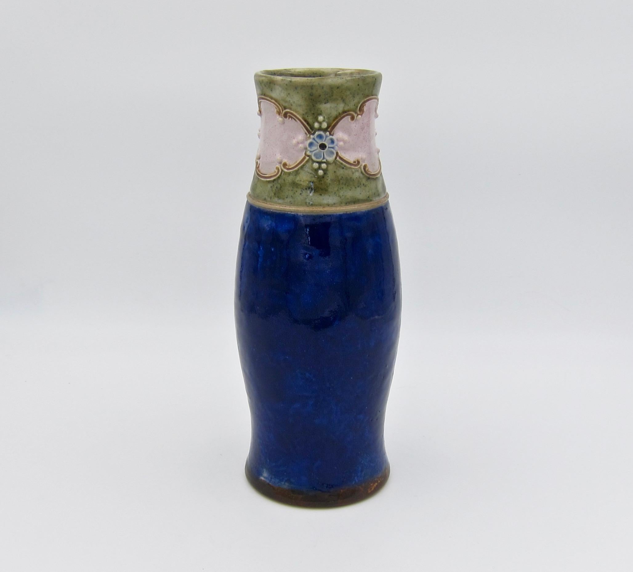 Early 20th Century Royal Doulton Hand Painted Stoneware Vase by Emily MR Welch 1