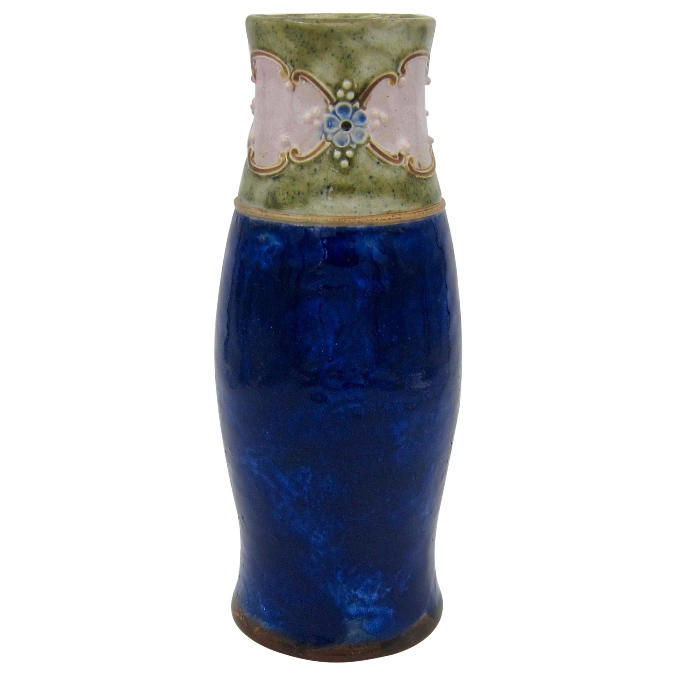 Early 20th Century Royal Doulton Hand Painted Stoneware Vase by Emily MR Welch