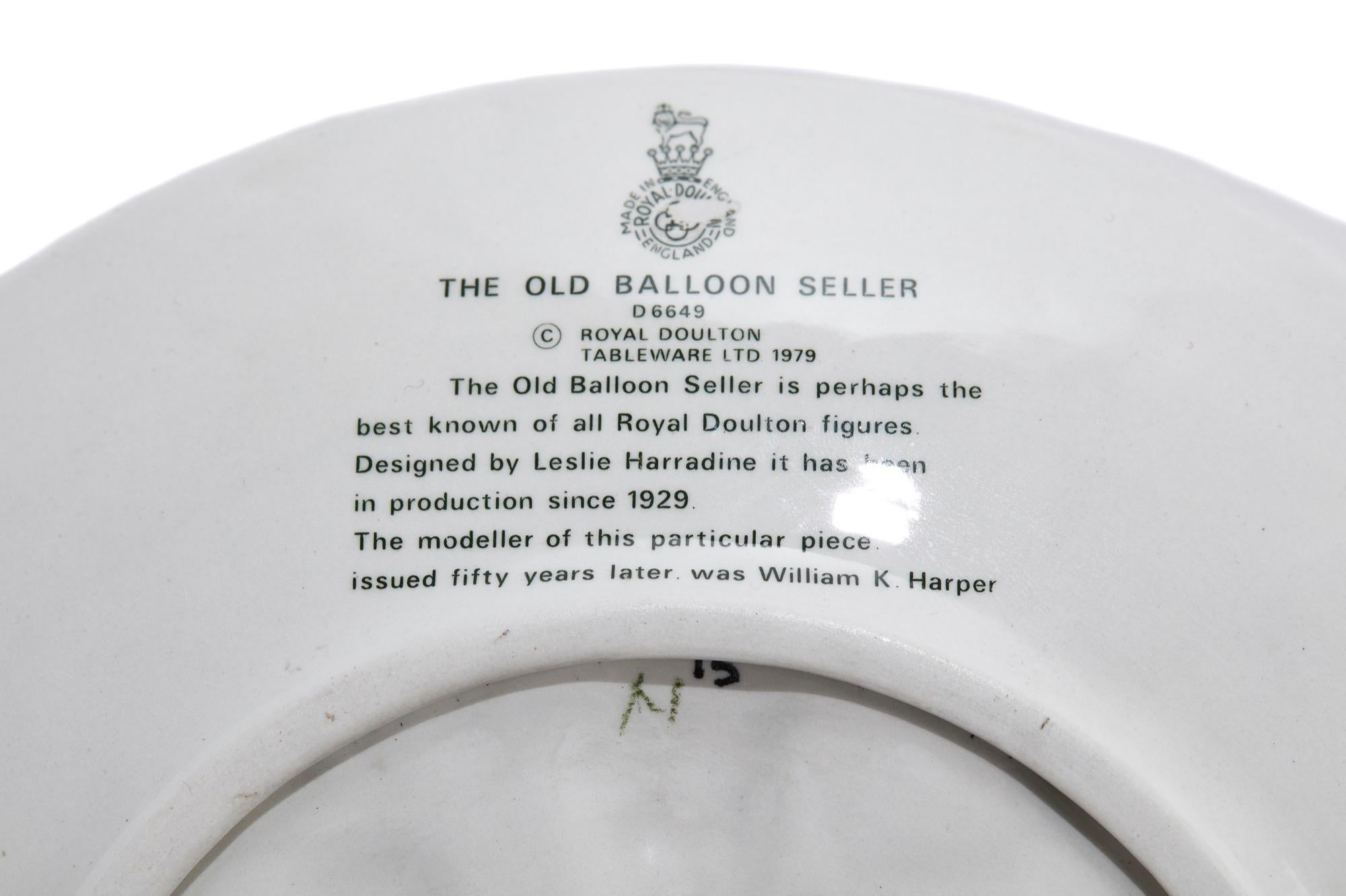Porcelain Royal Doulton Balloon Seller Plate For Sale