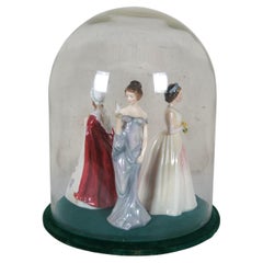 Royal Doulton Centerpiece Figurines in Bell Jar Queen Elizabeth II Bess Harmony