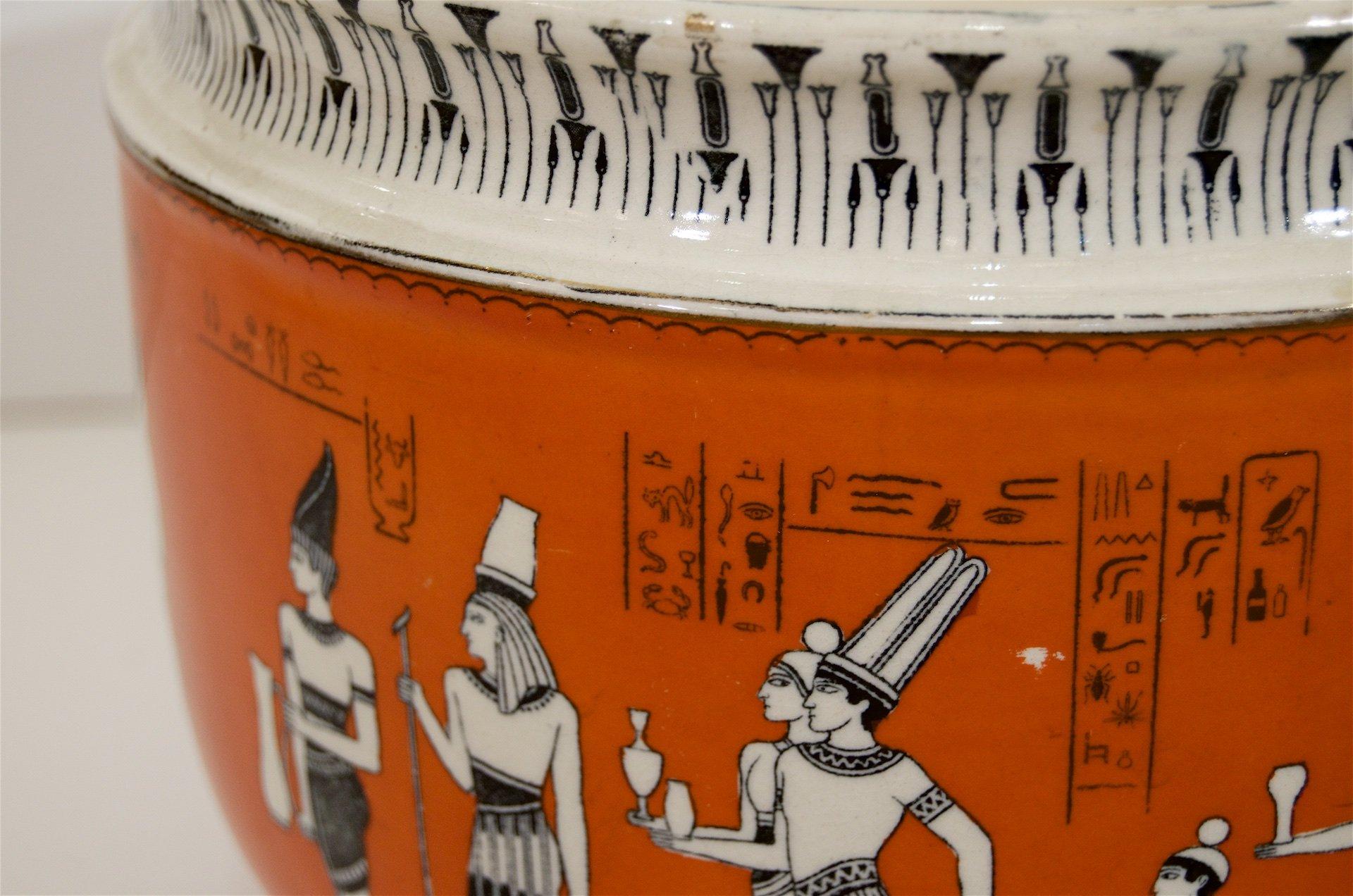 Royal Doulton Egyptian Revival Porcelain Jardinière In Good Condition For Sale In Stamford, CT