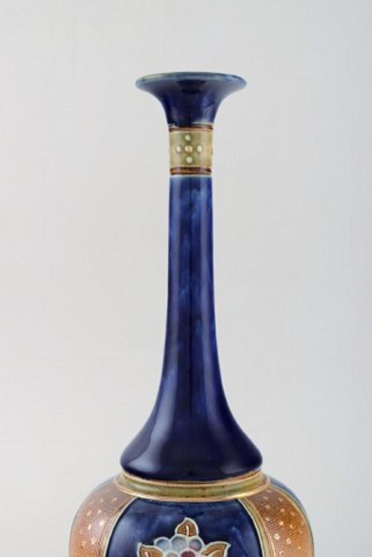 English Royal Doulton, England, a Pair of Narrow-Necked Art Nouveau Vases For Sale